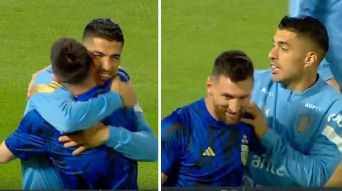 VIDEO: ძველი მეგობრების თბილი შეხვედრა - მესისა და სუარესის დიალოგი მატჩის წინ